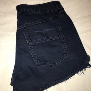 Free people navy denim high waisted shorts